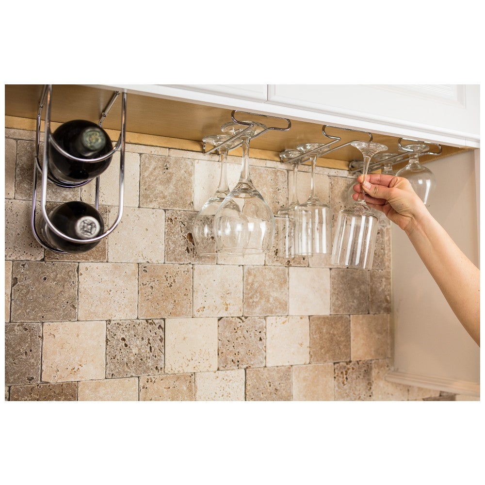 Polished Chrome Under Cabinet Stemware Rack