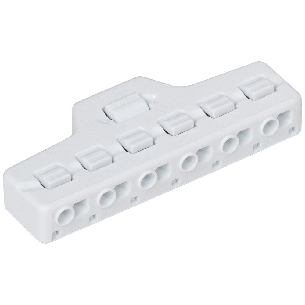 9 Amp Wire Distribution Block, 6 Outputs, White