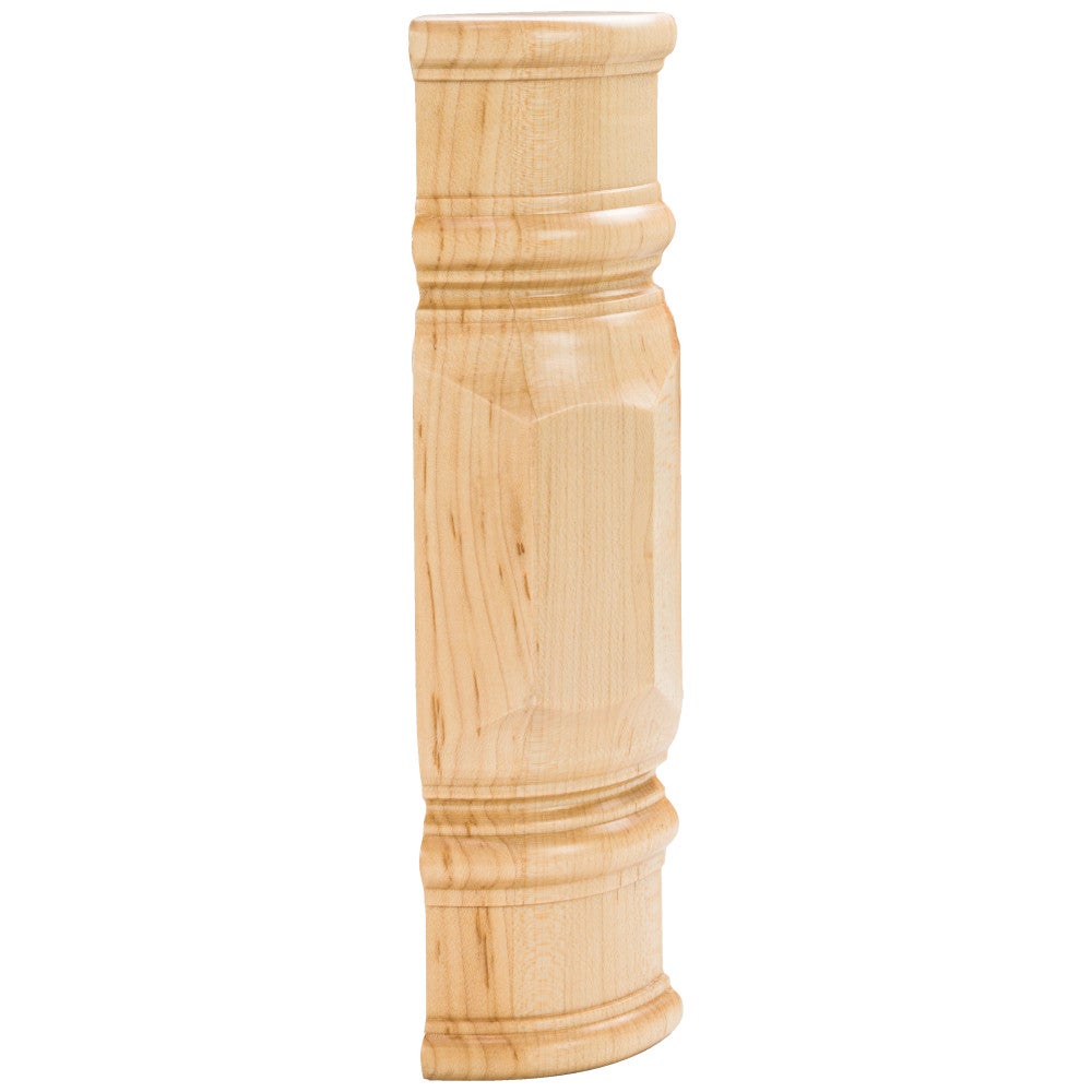 2-7/8" W x 2" D x 9-7/8" H Maple Center Spool & Beveled Transition Block