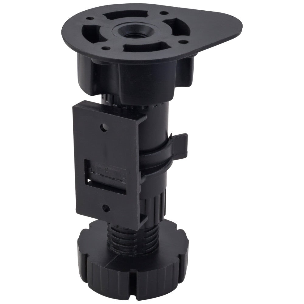Black Plastic Adjustable Feet with Toe Kick Bracket 100-170 mm