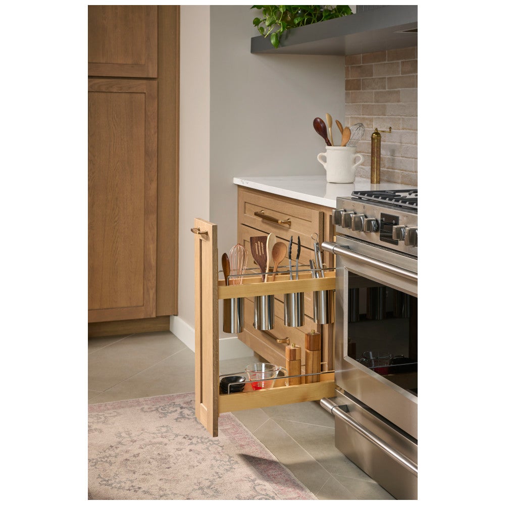 "No Wiggle" Utensil Bin Soft-close Base Cabinet Pullout