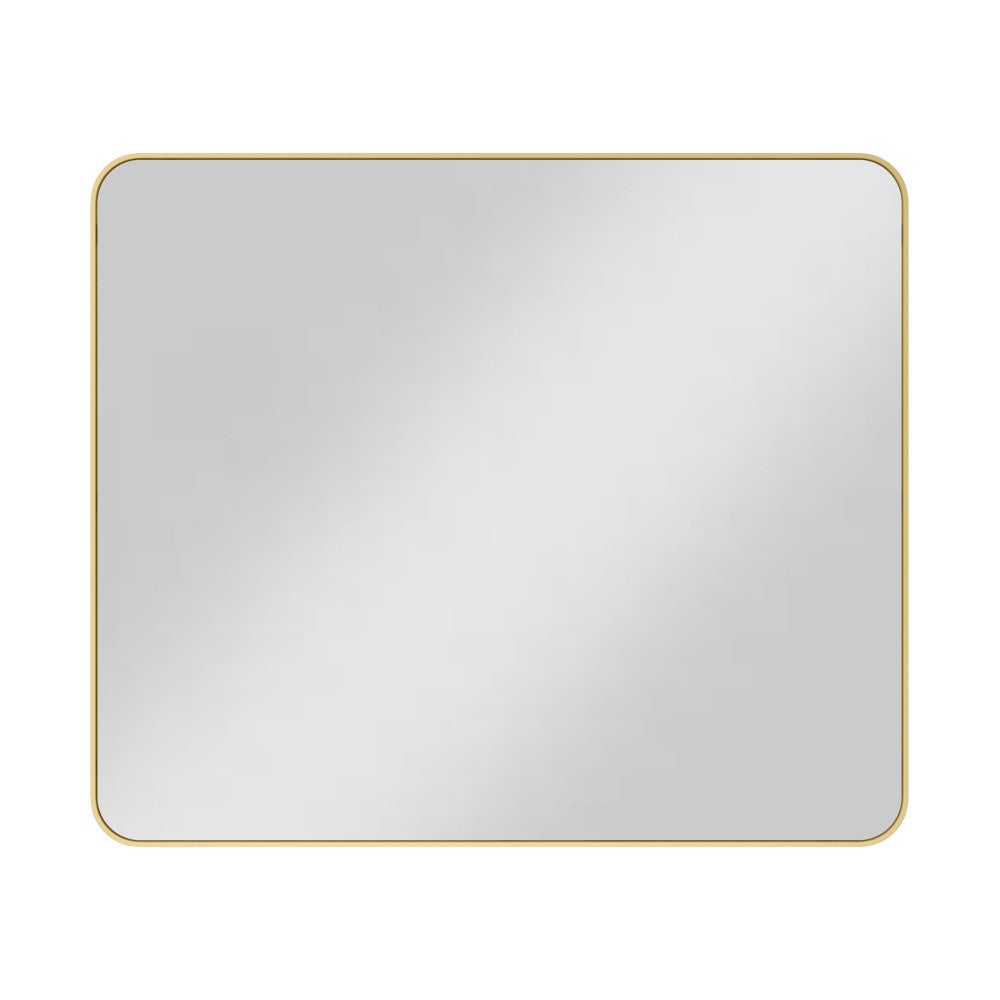 33" W x 1" D x 28" H Rounded Rectangle Metal Frame Mirror