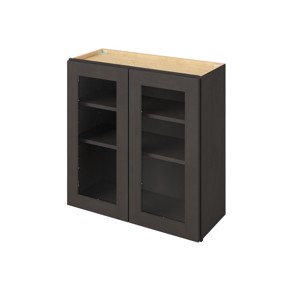 30" x 30" Wall Cabinet with Glass Door and Matching Interior, 2 Doors, 2 Shelves