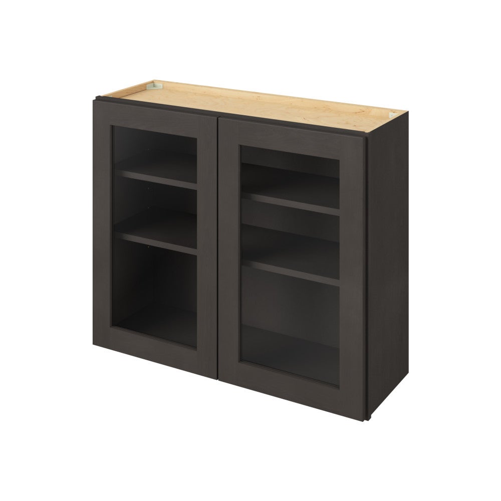 36" x 30" Wall Cabinet with Glass Door and Matching Interior, 2 Doors, 2 Shelves