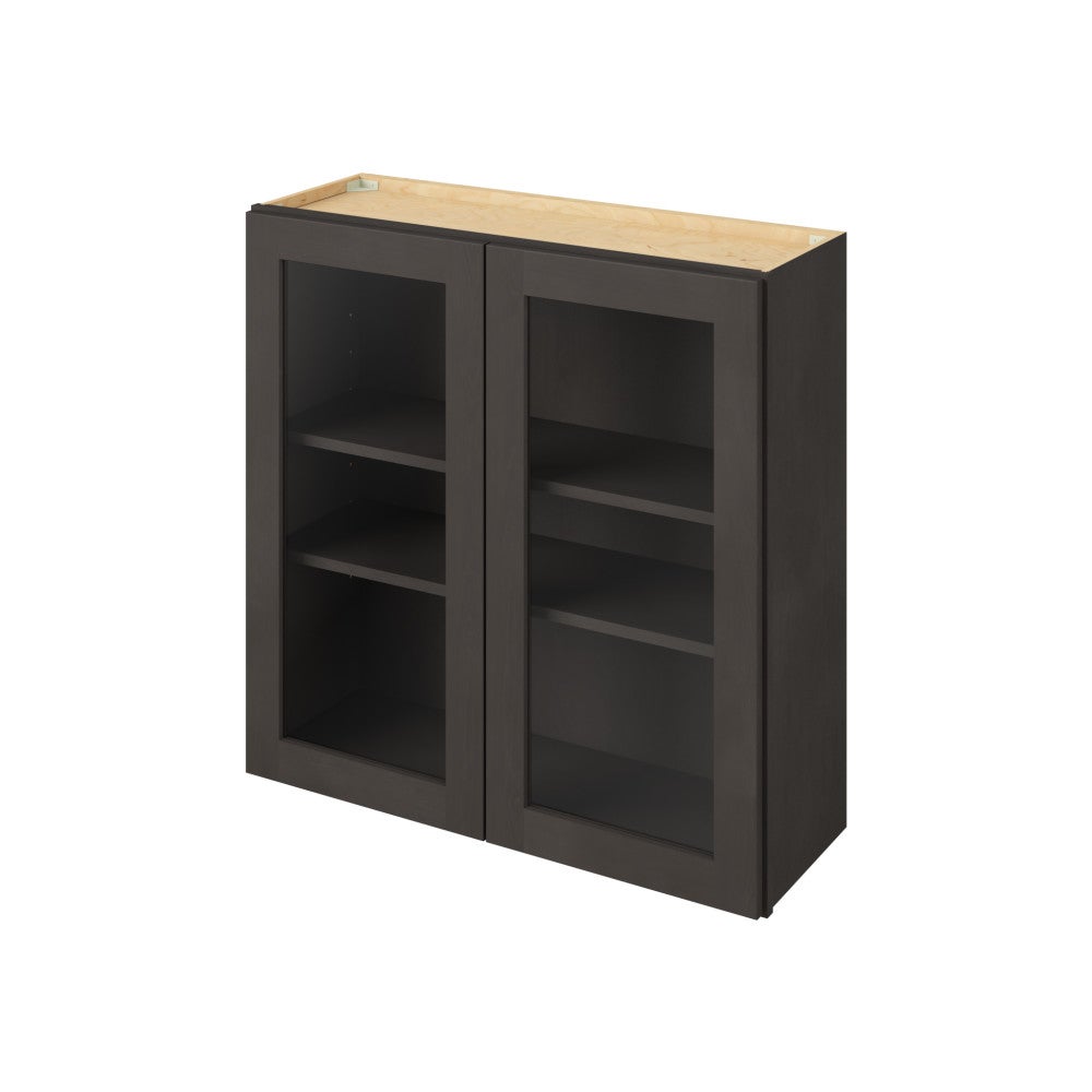 36" x 36" Wall Cabinet with Glass Door and Matching Interior, 2 Doors, 2 Shelves