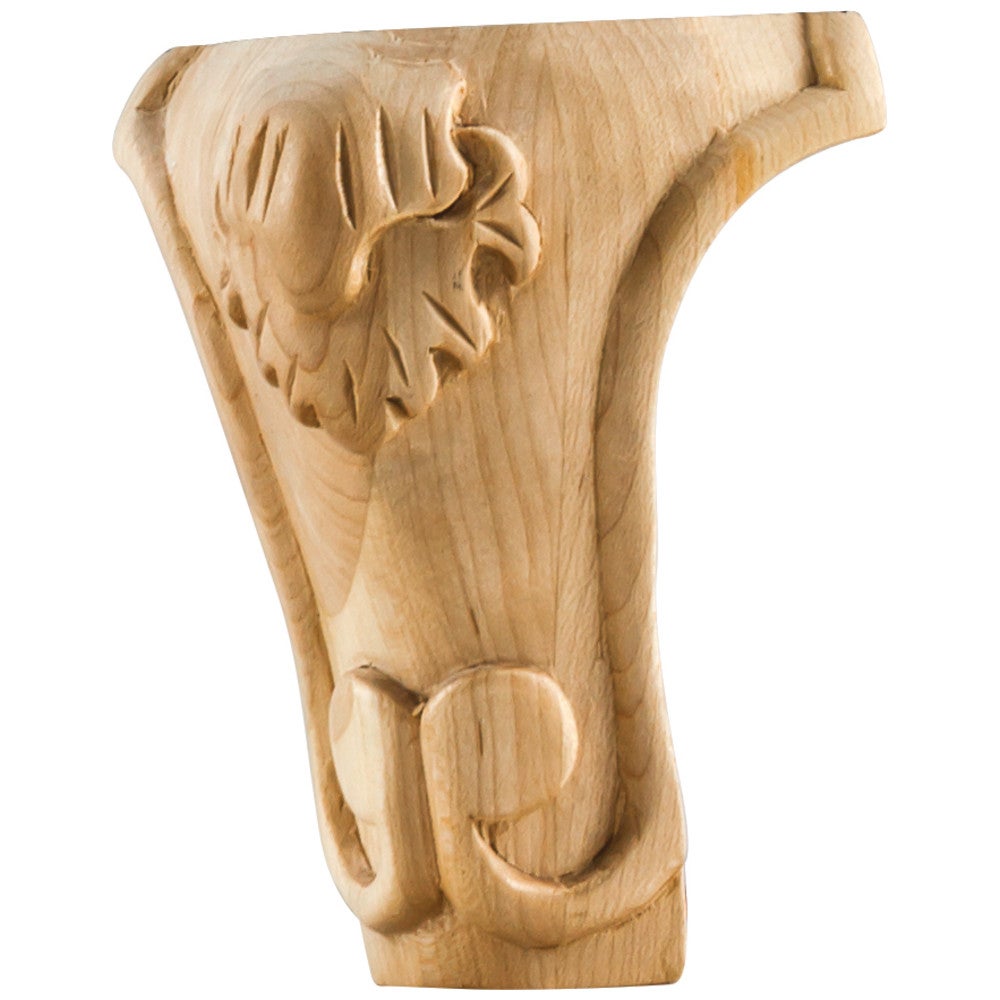 3-1/2" W x 3-1/2" D x 5" H Acanthus Leg