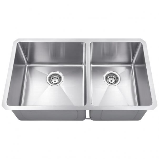 32 L x 19 W x 10 D Undermount 16 Gauge Handmade Stainless Steel 60/40  Double Bowl Sink