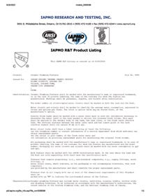Porcelain Sink Certifications